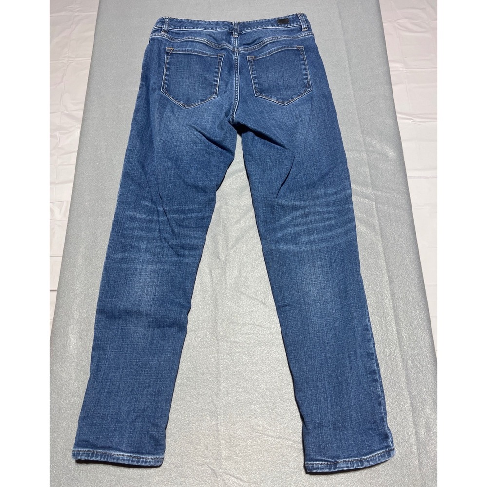 LL Bean Signature Modern Straight Leg Flannel Lined Jeans Blue Plaid Cuff 6 - Picture 2 of 14